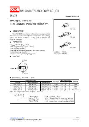 75N75 Datasheet PDF Unisonic Technologies