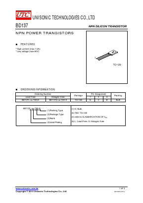 BD137L-10-T60-K Datasheet PDF Unisonic Technologies