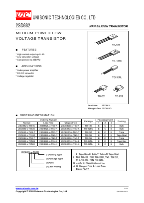 2SD882L-X-T60-B Datasheet PDF Unisonic Technologies
