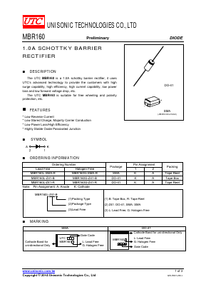 MBR160G-Z41-B Datasheet PDF Unisonic Technologies