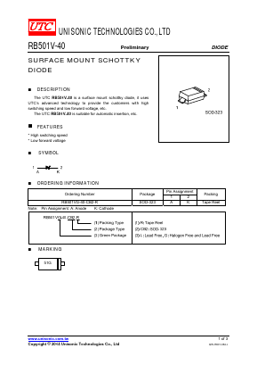 RB501V-40 Datasheet PDF Unisonic Technologies