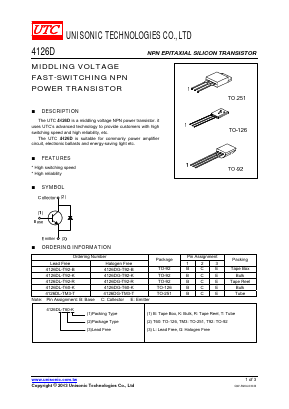 4126DG-T92-K Datasheet PDF Unisonic Technologies
