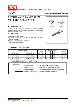 79L05G-S08-K Datasheet PDF Unisonic Technologies