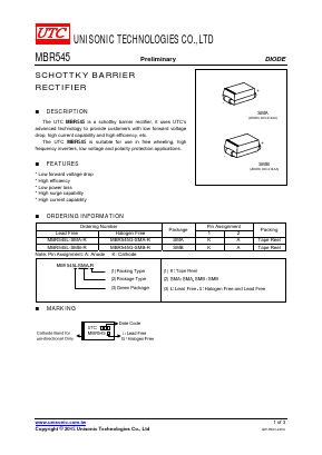 MBR545G-SMA-R Datasheet PDF Unisonic Technologies