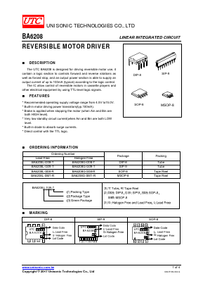BA6208G-S08-R Datasheet PDF Unisonic Technologies