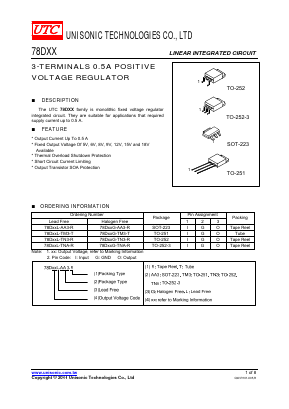 78D05G-TM3-T Datasheet PDF Unisonic Technologies