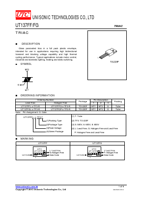 UT137FGP-X-TF3-R Datasheet PDF Unisonic Technologies
