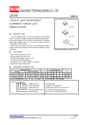 LR1101-31-AE3-C-R Datasheet PDF Unisonic Technologies