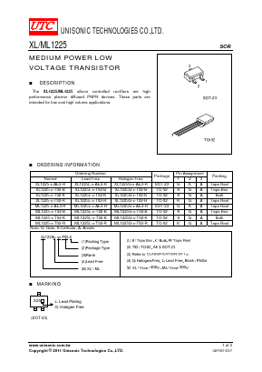 ML1225-X-T92-B Datasheet PDF Unisonic Technologies