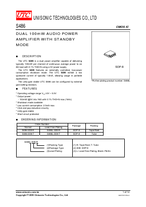 S486-S08-R Datasheet PDF Unisonic Technologies
