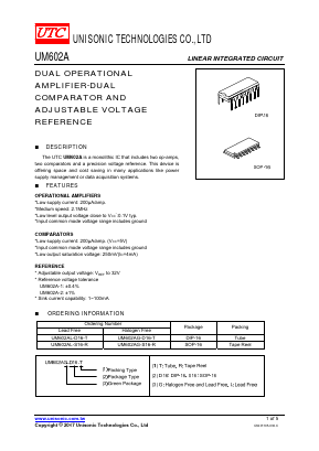 UM602AL-S16-R Datasheet PDF Unisonic Technologies