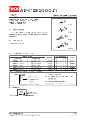 TIP42CL-A-TF3-T Datasheet PDF Unisonic Technologies
