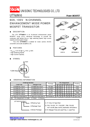UTT60N10G-TN3-R Datasheet PDF Unisonic Technologies