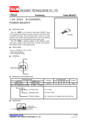 1N50AG-TM3-T Datasheet PDF Unisonic Technologies