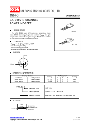 9N90-Q Datasheet PDF Unisonic Technologies