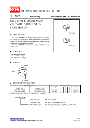 UDT1605L-AA3-R Datasheet PDF Unisonic Technologies