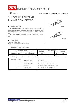 2SA1694 Datasheet PDF Unisonic Technologies