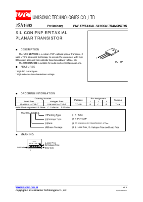2SA1693 Datasheet PDF Unisonic Technologies