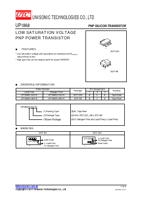 UP1868G-AB3-R Datasheet PDF Unisonic Technologies