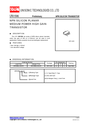 UN1596L-AA3-R Datasheet PDF Unisonic Technologies