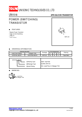 UN1518L-AE3-R Datasheet PDF Unisonic Technologies