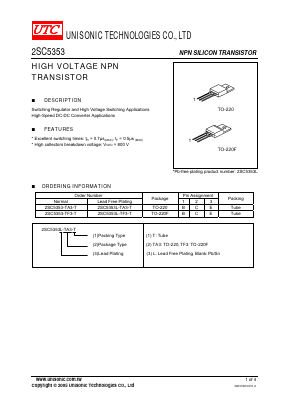 2SC5353-TF3-T Datasheet PDF Unisonic Technologies