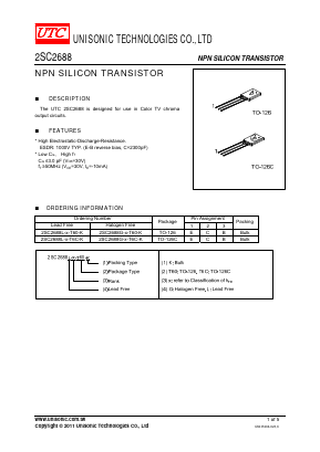 2SC2688G-N-T60-K Datasheet PDF Unisonic Technologies