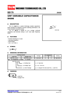 BB179 Datasheet PDF Unisonic Technologies
