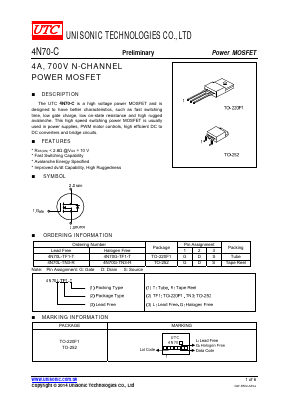 4N70-C Datasheet PDF Unisonic Technologies