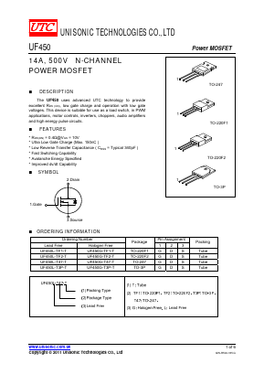 UF450G-TF2-T Datasheet PDF Unisonic Technologies