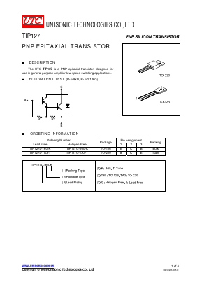 TIP127 Datasheet PDF Unisonic Technologies