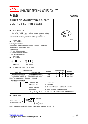 P6SMB43CA Datasheet PDF Unisonic Technologies