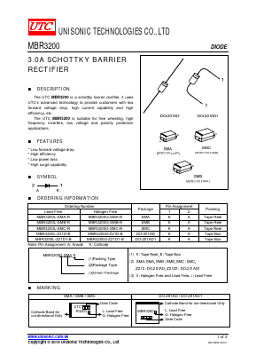 MBR3200L-SMC-R Datasheet PDF Unisonic Technologies