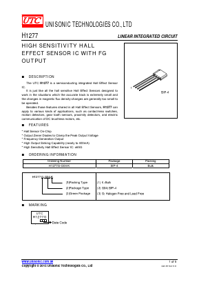 H1277 Datasheet PDF Unisonic Technologies