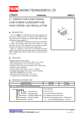 LR9203XG-XX-AF5-R Datasheet PDF Unisonic Technologies