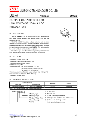 LR9107DG-28-AF5-R Datasheet PDF Unisonic Technologies