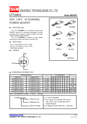 UTT30N10L-TM3-T Datasheet PDF Unisonic Technologies