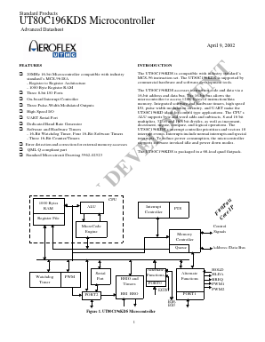 UT80C196KDS Datasheet PDF Aeroflex UTMC
