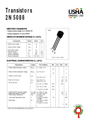 2N5088 Datasheet PDF Usha Ltd 