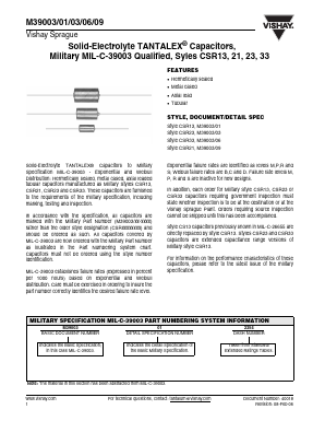 M39003/09 Datasheet PDF Vaishali Semiconductor