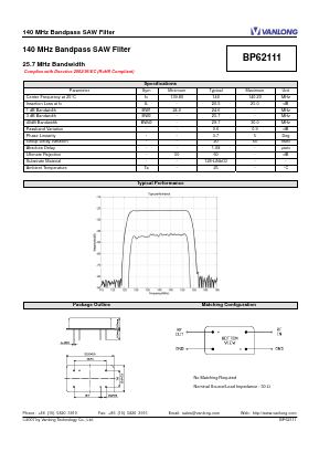 BP62111 Datasheet PDF Vanlong Technology Co., Ltd.