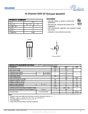 SSU4N60 Datasheet PDF VBsemi Electronics Co.,Ltd