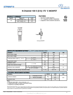 STP80NF10 Datasheet PDF VBsemi Electronics Co.,Ltd