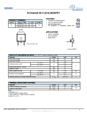2SK2503 Datasheet PDF VBsemi Electronics Co.,Ltd