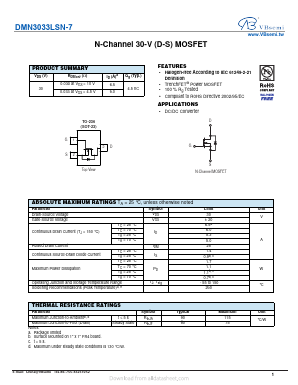 DMN3033LSN-7 Datasheet PDF VBsemi Electronics Co.,Ltd