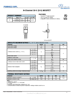 PSMN022-30PL Datasheet PDF VBsemi Electronics Co.,Ltd