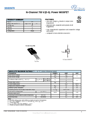 SSS3N70 Datasheet PDF VBsemi Electronics Co.,Ltd