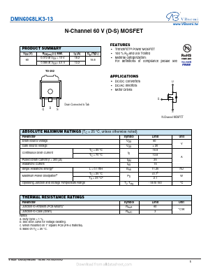 DMN6068LK3-13 Datasheet PDF VBsemi Electronics Co.,Ltd