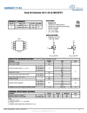 SI4904DY-T1-E3 Datasheet PDF VBsemi Electronics Co.,Ltd
