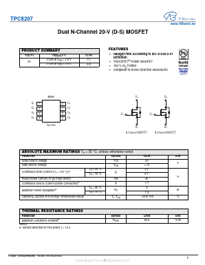 TPC8207 Datasheet PDF VBsemi Electronics Co.,Ltd
